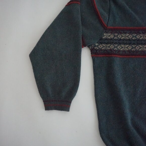 Vintage Susquehanna Trail Teal Cotton Sweater Cabincore Old Money XL - Picture 7 of 10